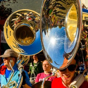 a group of people playing instruments